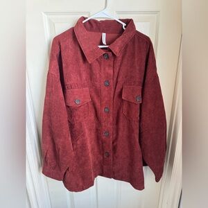 Zenana ribbed button down shirt/jacket